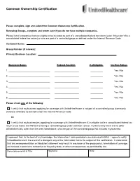 Common Ownership Form