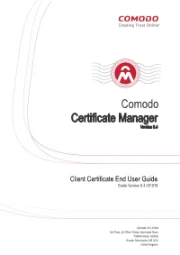 Comodo Certificate Manager Version 5.4