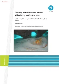 Diversity, Abundance and Habitat Utilisation of Sharks and Rays