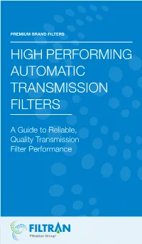 High Performing Automatic Transmission Filters