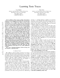 Learning Tests Traces