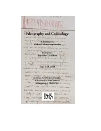 Paleography and Codicology