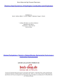 Thermo-Gas Dynamics of Hydrogen Combustion and Explosion