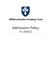 Admissions Policy for 2020/21