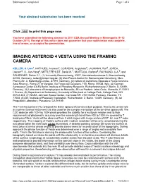 Imaging Asteroid 4 Vesta Using the Framing Camera
