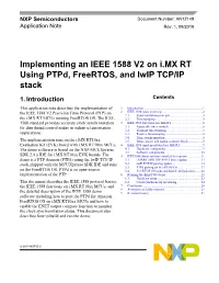 Implementing an IEEE 1588 V2 on I.MX RT Using Ptpd, Freertos, and Lwip TCP/IP Stack