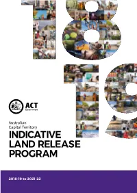 Indicative Land Release Program for 2021-22