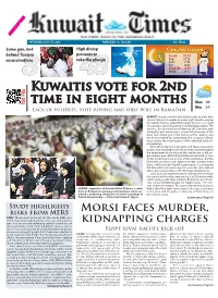 Kuwaitis Vote for 2Nd Time in Eight Months Continued from Page 1 Ual Basis As Political Parties Are Barred