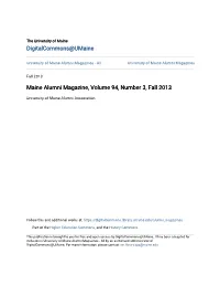 Maine Alumni Magazine, Volume 94, Number 3, Fall 2013