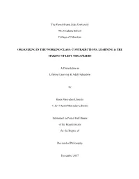 Organizing in the Working-Class: Contradictions, Learning & The