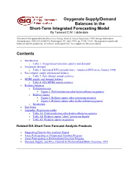 Oxygenate Supply/Demand Balances in the Short-Term Integrated Forecasting Model by Tancred C.M