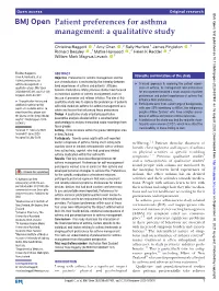 Patient Preferences for Asthma Management: a Qualitative Study
