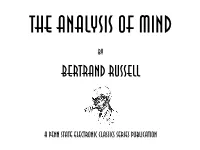 The Analysis of Mind