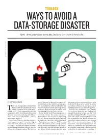 Ways to Avoid a Data-Storage Disaster