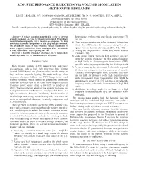 Acoustic Resonance Rejection Via Voltage Modulation Method for Hps Lamps