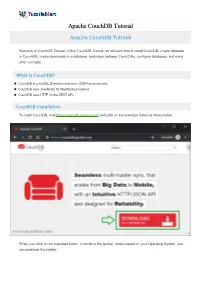 Apache Couchdb Tutorial Apache Couchdb Tutorial