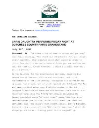 Chris Daughtry Performs Friday at the DCF