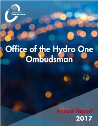 Office of the Hydro One Ombudsman