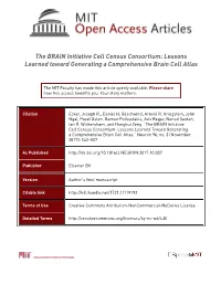 The BRAIN Initiative Cell Census Consortium: Lessons Learned Toward Generating a Comprehensive Brain Cell Atlas