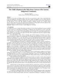 The Child Adoption in the Inheritance System of the Sentani Indigenous Community