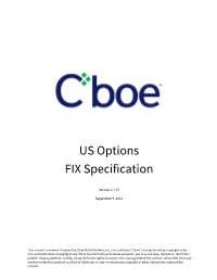 US Options FIX Specification