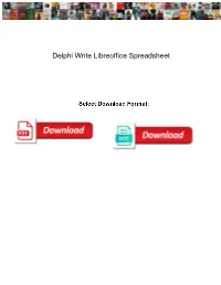 Delphi Write Libreoffice Spreadsheet