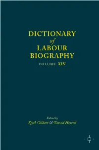 DICTIONARY of LABOUR BIOGRAPHY VOLUME XIV