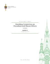 Evidence of the Standing Committee on Procedure