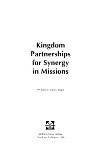 Kingdom Partnerships for Synergy in Missions
