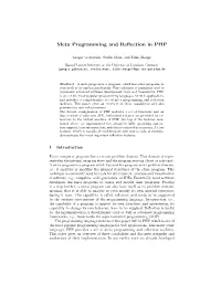 Meta Programming and Reflection In