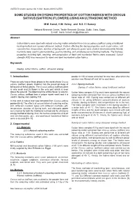 Some Studies on Dyeing Properties of Cotton Fabrics with Crocus Sativus (Saffron) (Flowers) Using an Ultrasonic Method
