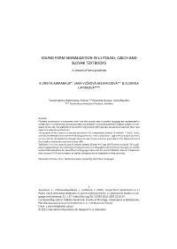 Sound Form Signalization in L1 Polish, Czech and Slovak Textbooks