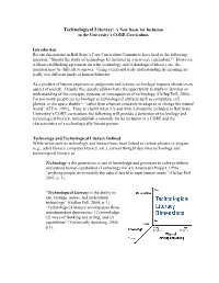 Technological Literacy: a New Basic for Inclusion in the University’S CORE Curriculum
