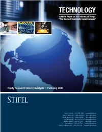 Technology a White Paper on the Internet of Things “The Dawn of Inanimate Consciousness”