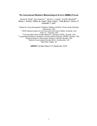 The International Maritime Meteorological Archive (IMMA) Format