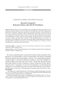 Beyond Corruption? Romania's Future After the EU Presidency