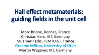 Hall Effect Metamaterials: Guiding Fields in the Unit Cell