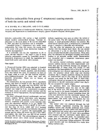 Infective Endocarditis from Group C Streptococci Causing Stenosis of Both the Aortic and Mitral Valves