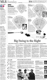 MLB Sunday by Dave Sheinin 104 Points Behind the Pirates’ Freddy Sanchez in This Year’S NL Batting Race
