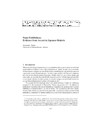 Noun Faithfulness: Evidence from Accent in Japanese Dialects