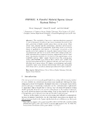 PSPIKE: a Parallel Hybrid Sparse Linear System Solver *