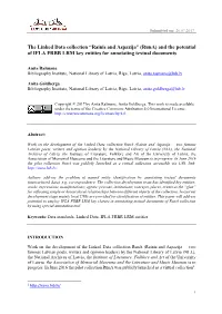 “Rainis and Aspazija” (Runa) and the Potential of IFLA FRBR LRM Key Entities for Annotating Textual Documents