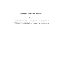 Topology I: Elementary Topology Yi Li