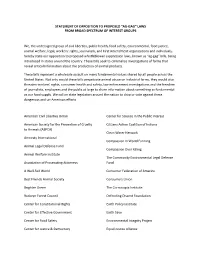 Ag-Gag” Laws from Broad Spectrum of Interest Groups