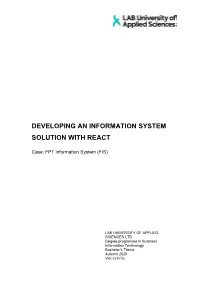 Developing an Information System Solution with React