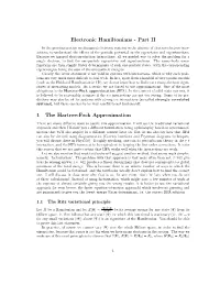Electronic Hamiltonians - Part II