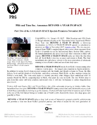 PBS and Time Inc. Announce BEYOND a YEAR in SPACE