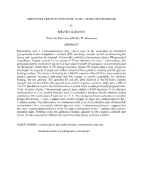 Structure and Function of Er Class 1 Alpha Mannosidase