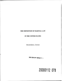 The Imposition of Martial Law in the United States
