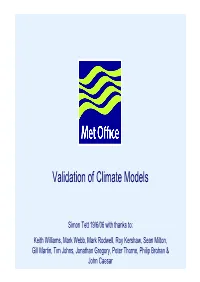 Validation of Climate Models